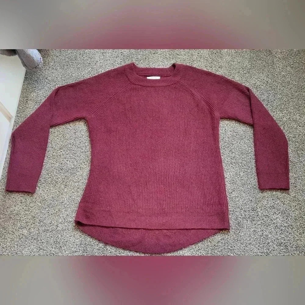 Maurices Dells Sweater, Maroon, Womens size small, stretchy, round neck - Picture 3 of 10
